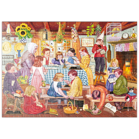 Darstellung des Puzzle Motivs Historische Dorfschule – Klassenzimmer des 19. Jahrhunderts - Puzzleteile: 200