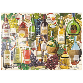 Darstellung des Puzzle Motivs Weinliebhaber-Kollektion – Edle Weinsorten & Trauben - Puzzleteile: 1000