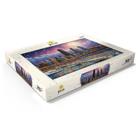 Alternative Darstellung des Puzzle-Motivs Winterliche Skyline von Chicago – Festliche Kunstszene – Puzzleteile: 200
