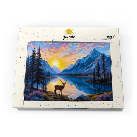 Deer at Sunset 100 Puzzle Schachtel Ansicht3