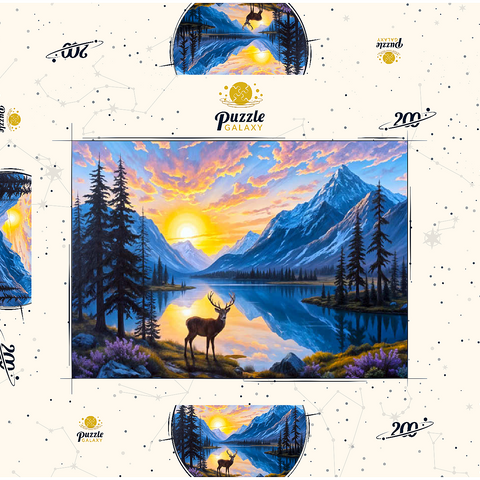 Deer at Sunset 200 Puzzle Schachtel 3D Modell