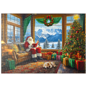 Darstellung des Puzzle Motivs Gemütliche Weihnachtsstimmung mit Santa Claus - Puzzleteile: 500