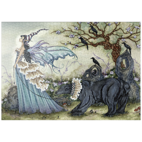 Darstellung des Puzzle Motivs Frillicent und der Bär - Amy Brown - Puzzleteile: 1000