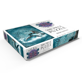 Darstellung des Puzzle Motivs Keltischer Delphin - Brigid Ashwood - Puzzleteile: 500
