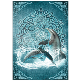 Darstellung des Puzzle Motivs Keltischer Delphin - Brigid Ashwood - Puzzleteile: 500