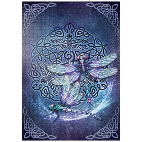 Darstellung des Puzzle-Motivs Keltische Libelle - Brigid Ashwood – Puzzleteile: 1000