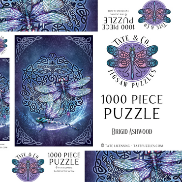 Celtic Dragonfly 1000 Puzzle Schachtel 3D Modell