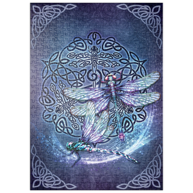 Darstellung des Puzzle Motivs Keltische Libelle - Brigid Ashwood - Puzzleteile: 500