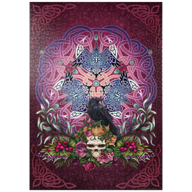 Darstellung des Puzzle Motivs Der keltische Rabe der Morrigan - Brigid Ashwood - Puzzleteile: 1000