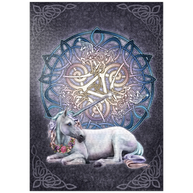 Darstellung des Puzzle-Motivs Keltisches Einhorn - Brigid Ashwood – Puzzleteile: 1000