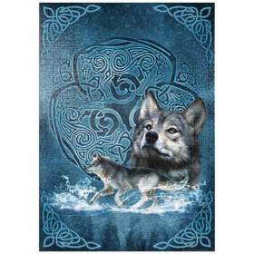 Darstellung des Puzzle-Motivs Keltischer Wolf - Brigid Ashwood – Puzzleteile: 1000