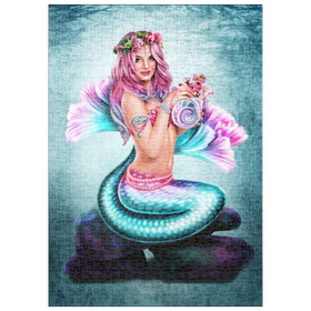 Darstellung des Puzzle Motivs Frühling Blumen Meerjungfrau - Brigid Ashwood - Puzzleteile: 500