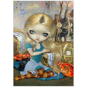 Darstellung des Puzzle-Motivs Alice im Dali-Traum - Jasmine Becket-Griffith – Puzzleteile: 1000