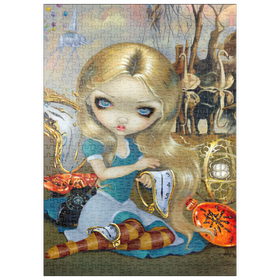 Darstellung des Puzzle-Motivs Alice im Dali-Traum - Jasmine Becket-Griffith – Puzzleteile: 500