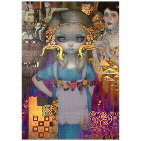 Darstellung des Puzzle-Motivs Alice im Klimt'schen Traum - Jasmine Becket-Griffith – Puzzleteile: 1000