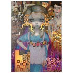 Darstellung des Puzzle-Motivs Alice im Klimt'schen Traum - Jasmine Becket-Griffith – Puzzleteile: 500