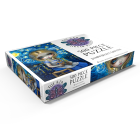 Darstellung des Puzzle Motivs Alice in einer Van-Gogh-Sternennacht - Jasmine Becket-Griffith - Puzzleteile: 500