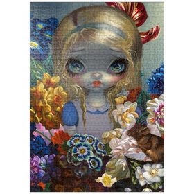 Darstellung des Puzzle-Motivs Alice und die Haselmaus - Jasmine Becket-Griffith – Puzzleteile: 1000