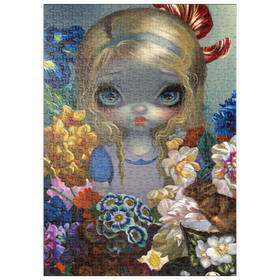 Darstellung des Puzzle Motivs Alice und die Haselmaus - Jasmine Becket-Griffith - Puzzleteile: 500