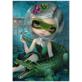 Darstellung des Puzzle Motivs Alligator Girl - Jasmine Becket-Griffith - Puzzleteile: 1000