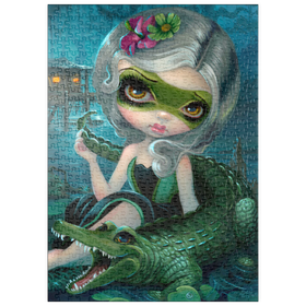 Darstellung des Puzzle Motivs Alligator Girl - Jasmine Becket-Griffith - Puzzleteile: 500
