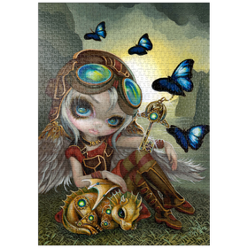 Darstellung des Puzzle-Motivs Uhrwerk-Drachling - Jasmine Becket-Griffith – Puzzleteile: 1000