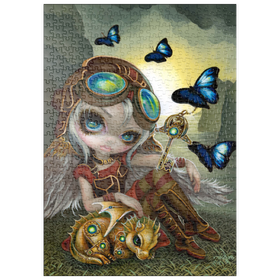 Darstellung des Puzzle Motivs Uhrwerk-Drachling - Jasmine Becket-Griffith - Puzzleteile: 500