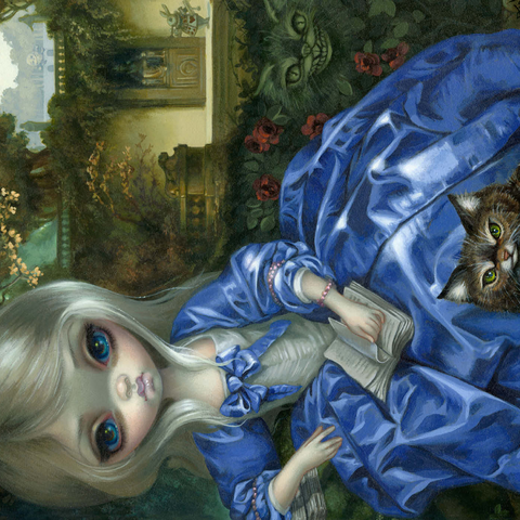 Darstellung des Puzzle Motivs Tagträumendes Wunderland - Jasmine Becket-Griffith Daydreaming Wonderland 1000 Puzzle 3D Modell