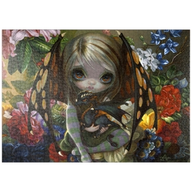 Darstellung des Puzzle-Motivs Blumen-Drachenkopf - Jasmine Becket-Griffith – Puzzleteile: 1000
