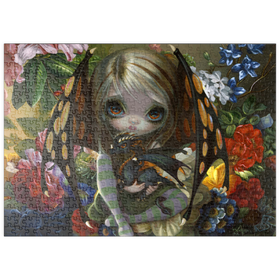 Darstellung des Puzzle-Motivs Blumen-Drachenkopf - Jasmine Becket-Griffith – Puzzleteile: 500