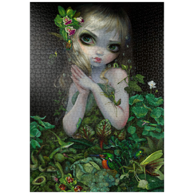 Darstellung des Puzzle-Motivs Grüne Göttin - Jasmine Becket-Griffith – Puzzleteile: 1000