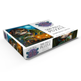 Darstellung des Puzzle Motivs Halloween-Drachling - Jasmine Becket-Griffith - Puzzleteile: 500