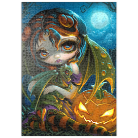Darstellung des Puzzle Motivs Halloween-Drachling - Jasmine Becket-Griffith - Puzzleteile: 500