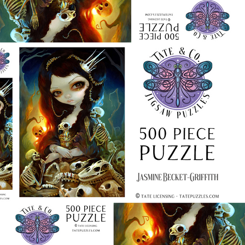 Darstellung des Puzzle Motivs Prinzessin der Knochen - Jasmine Becket-Griffith Princess of Bones 500 Puzzle Schachtel 3D Modell
