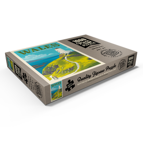 Darstellung des Puzzle Motivs Wales: Tŵr Mawr Leuchtturm, Vintage Poster - Puzzleteile: 1000