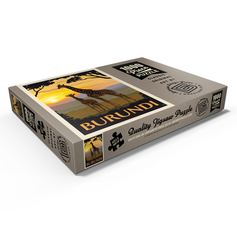 Darstellung des Puzzle Motivs Burundi, Afrika, Vintage Poster Burundi, Africa, Vintage Poster 1000 Puzzle Schachtel Ansicht1
