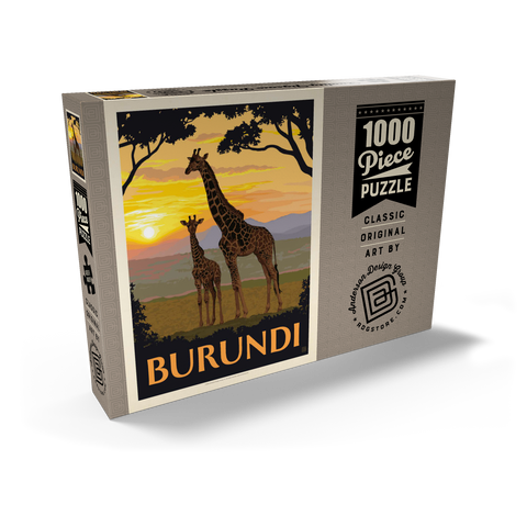 Darstellung des Puzzle Motivs Burundi, Afrika, Vintage Poster Burundi, Africa, Vintage Poster 1000 Puzzle Schachtel Ansicht2