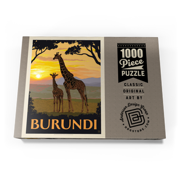 Darstellung des Puzzle Motivs Burundi, Africa, Vintage Poster 1000 Puzzle Schachtel Ansicht3