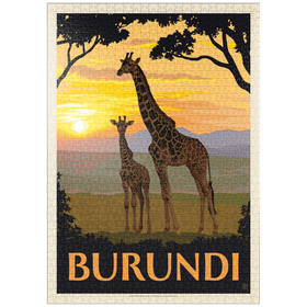 Darstellung des Puzzle-Motivs Burundi, Afrika, Vintage Poster – Puzzleteile: 1000