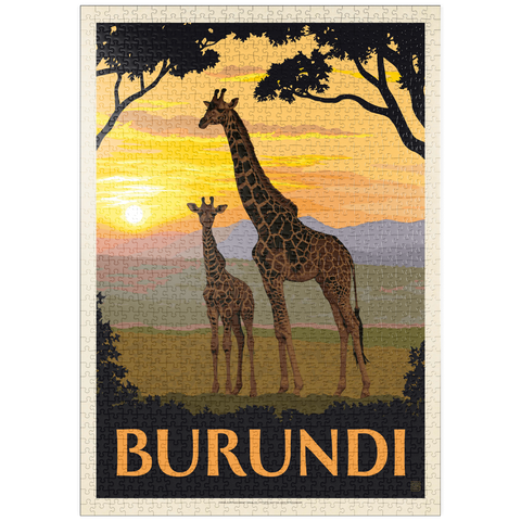 Darstellung des Puzzle Motivs Burundi, Afrika, Vintage Poster puzzleplate Burundi, Africa, Vintage Poster 1000 Puzzle