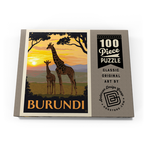 Darstellung des Puzzle Motivs Burundi, Afrika, Vintage Poster Burundi, Africa, Vintage Poster 100 Puzzle Schachtel Ansicht3