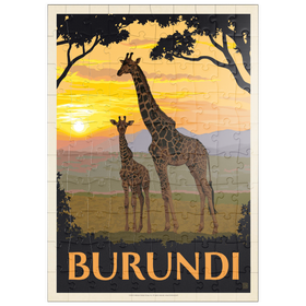 Darstellung des Puzzle Motivs Burundi, Afrika, Vintage Poster - Puzzleteile: 100