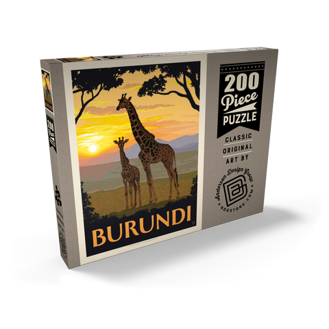 Darstellung des Puzzle Motivs Burundi, Afrika, Vintage Poster Burundi, Africa, Vintage Poster 200 Puzzle Schachtel Ansicht2