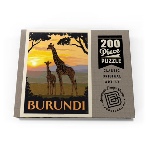 Darstellung des Puzzle Motivs Burundi, Afrika, Vintage Poster Burundi, Africa, Vintage Poster 200 Puzzle Schachtel Ansicht3