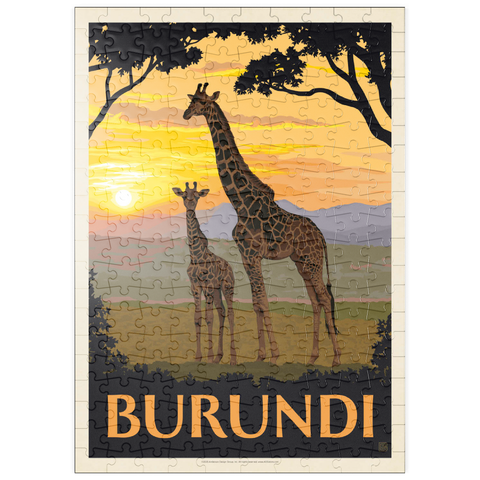 Darstellung des Puzzle Motivs Burundi, Afrika, Vintage Poster puzzleplate Burundi, Africa, Vintage Poster 200 Puzzle