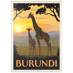 Darstellung des Puzzle-Motivs Burundi, Afrika, Vintage Poster – Puzzleteile: 500