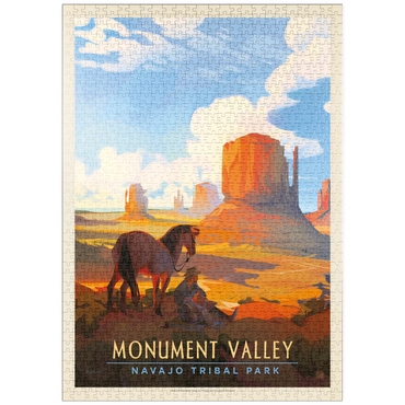 Darstellung des Puzzle Motivs puzzleplate Monument Valley Navajo Tribal Park: Magical Moment, Vintage Poster 1000 Puzzle