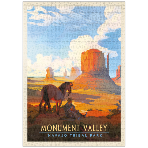 Darstellung des Puzzle Motivs Monument Valley Navajo-Stammespark: Magischer Moment, Vintage-Poster puzzleplate Monument Valley Navajo Tribal Park: Magical Moment, Vintage Poster 1000 Puzzle
