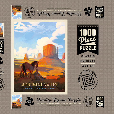 Darstellung des Puzzle Motivs Monument Valley Navajo-Stammespark: Magischer Moment, Vintage-Poster Monument Valley Navajo Tribal Park: Magical Moment, Vintage Poster 1000 Puzzle Schachtel 3D Modell