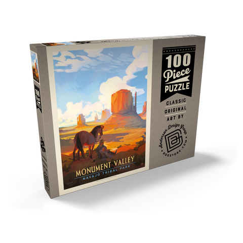 Darstellung des Puzzle Motivs Monument Valley Navajo-Stammespark: Magischer Moment, Vintage-Poster Monument Valley Navajo Tribal Park: Magical Moment, Vintage Poster 100 Puzzle Schachtel Ansicht2